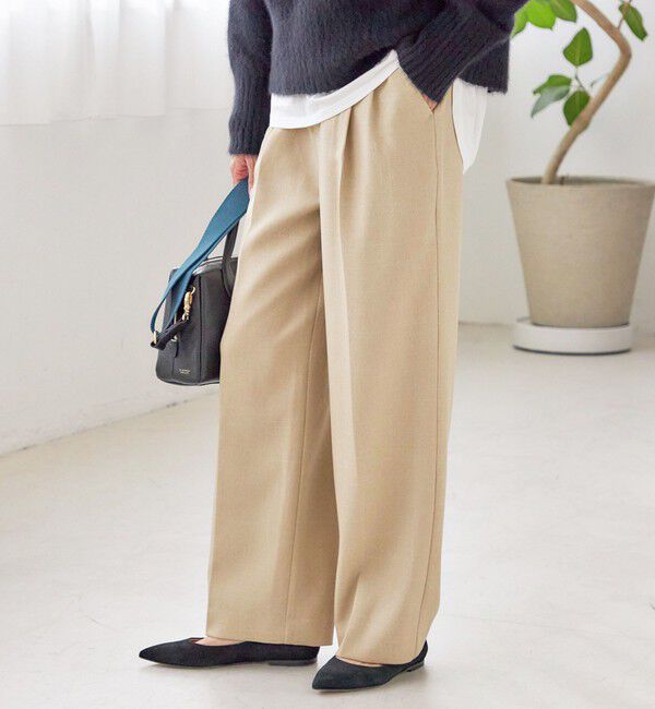 SHIPS for women「〈手洗い可能〉TUMUGITO(R) シャーク ツイード タック パンツ」|その他|