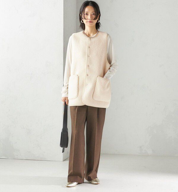 SHIPS for women「〈手洗い可能〉TUMUGITO(R) シャーク ツイード タック パンツ」|その他|