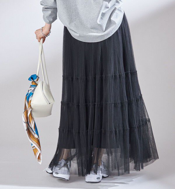 SHIPS for women「〈手洗い可能〉チュール プリーツ ティアード スカート」|スカート|