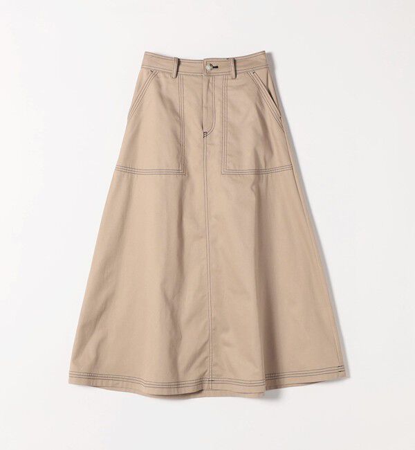 SHIPS any「SHIPS any:〈洗濯機可能〉チノ ステッチ フレア ロング スカート」|フレア|