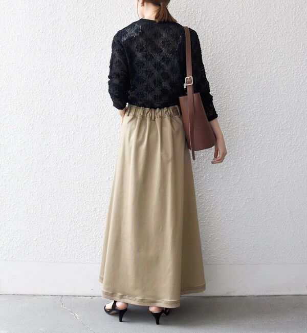 SHIPS any「SHIPS any:〈洗濯機可能〉チノ ステッチ フレア ロング スカート」|フレア|