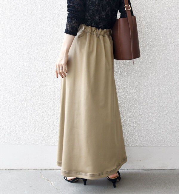 SHIPS any「SHIPS any:〈洗濯機可能〉チノ ステッチ フレア ロング スカート」|フレア|