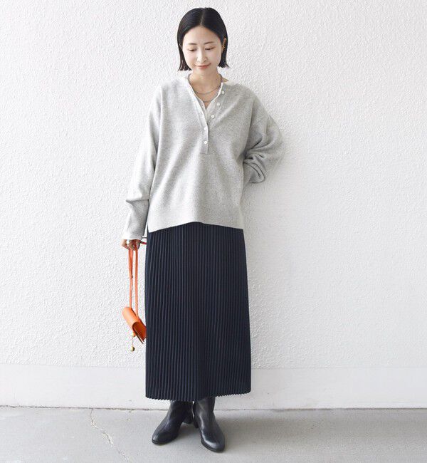 SHIPS for women「プリーツ ミディ ウエスト ゴム スカート」|スカート|