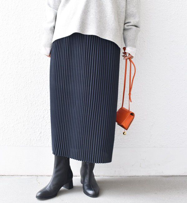 SHIPS for women「プリーツ ミディ ウエスト ゴム スカート」|スカート|