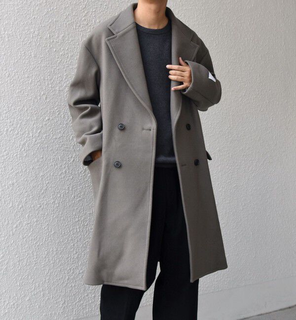 SHIPS any「SHIPS any: PURE WOOL MELTON ダブル チェスターコート 25AW◇」|チェスターコート|グレー