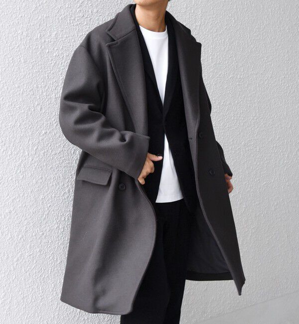 SHIPS any「SHIPS any: PURE WOOL MELTON ダブル チェスターコート 25AW◇」|チェスターコート|
