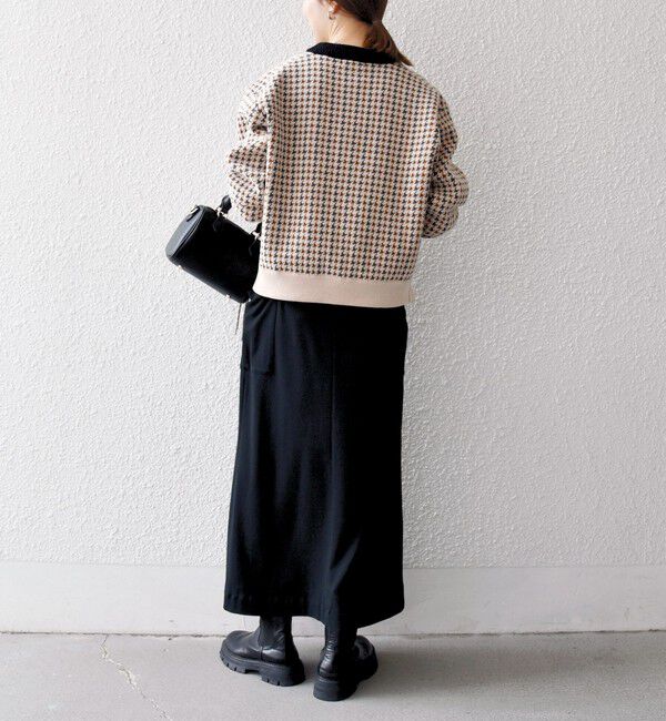 SHIPS any「SHIPS any:〈手洗い可能〉モールヤーン クルーネック 千鳥柄 カーディガン」|カーディガン|