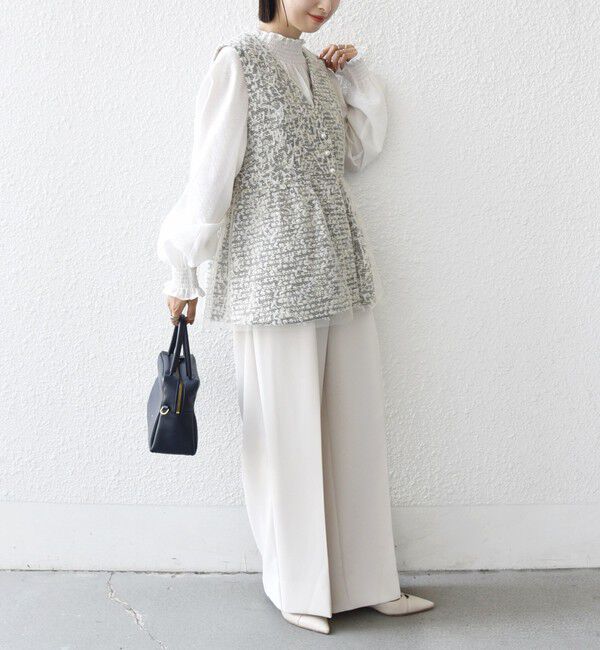 SHIPS for women「【SHIPS別注】troisiemeCHACO: チュール ジレ（セレモニー対応可）」|ベスト・ジレ|