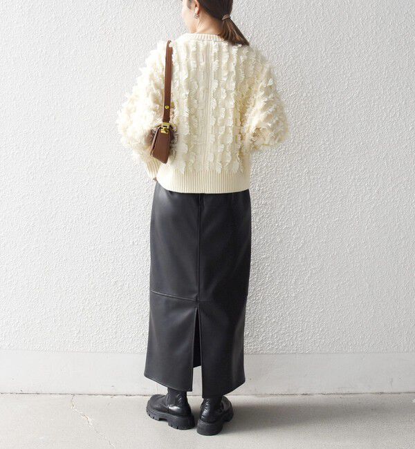 SHIPS any「SHIPS any:〈手洗い可能〉フリンジ デザイン ドルマン ニット カーディガン」|カーディガン|