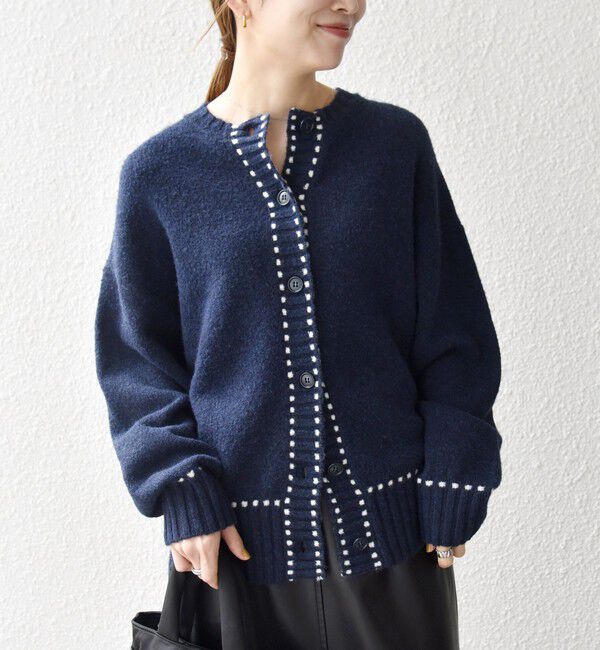 SHIPS any「SHIPS any:〈手洗い可能〉ステッチ デザイン ルーズ ニット カーディガン」|カーディガン|