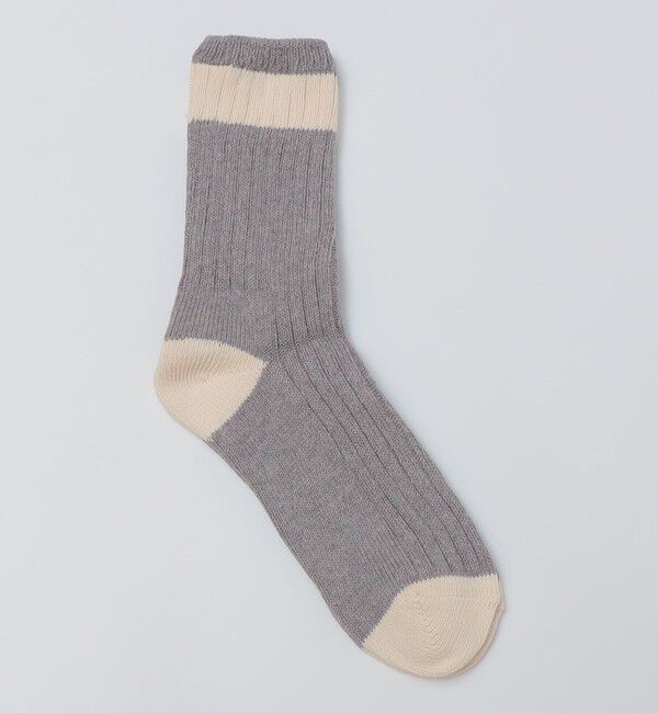 SHIPS「UPSTATE STOCK: USA LINE SOCKS」|ソックス|ライトグレー