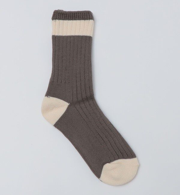 SHIPS「UPSTATE STOCK: USA LINE SOCKS」|ソックス|キャメル