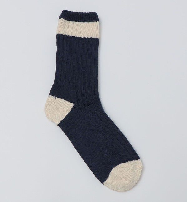 SHIPS「UPSTATE STOCK: USA LINE SOCKS」|ソックス|ネイビー