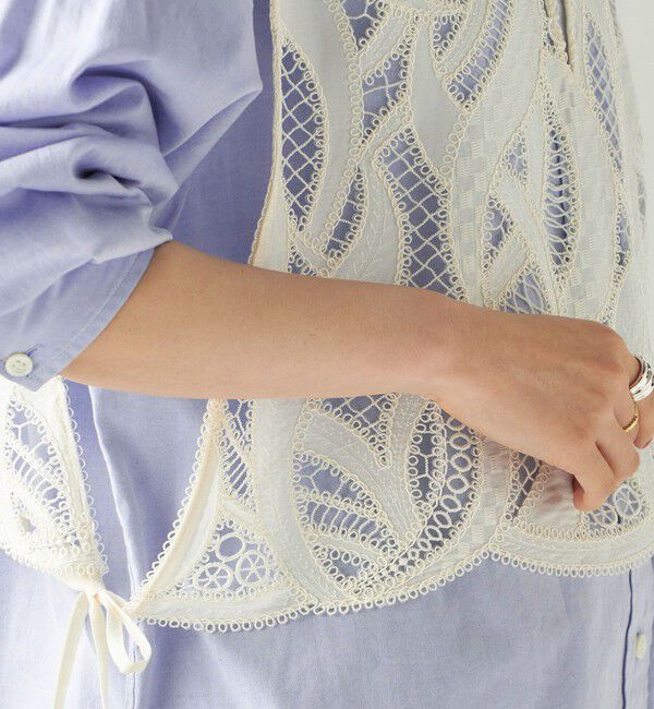 SHIPS for women「〈手洗い可能〉刺繍 スカラップ レース ノースリーブ プルオーバー」|ベスト・ジレ|