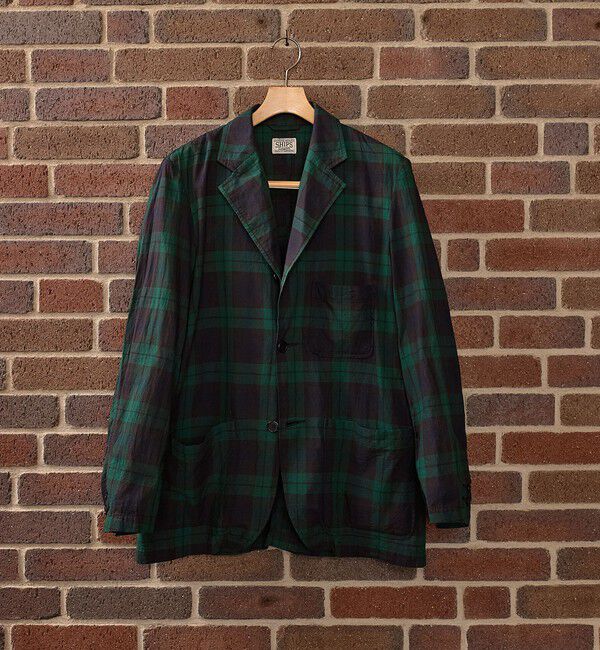 SHIPS「SHIPS: AUTHENTIC マドラスチェック ジャケット」|テーラードジャケット|ネイビー