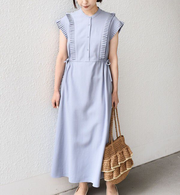 SHIPS Colors 「《一部追加予約》SHIPS Colors:〈手洗い可能〉プリーツ デザイン シャツ ワンピース2◆」|ワンピース|ライトブルー