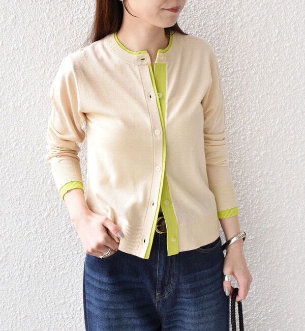 SHIPS Colors 「SHIPS Colors:〈手洗い可能〉配色 ニット クルーネック カーディガン◇」|カーディガン|