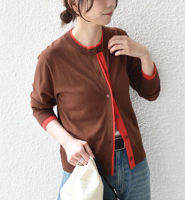 SHIPS Colors 「SHIPS Colors:〈手洗い可能〉配色 ニット クルーネック カーディガン◇」|カーディガン|