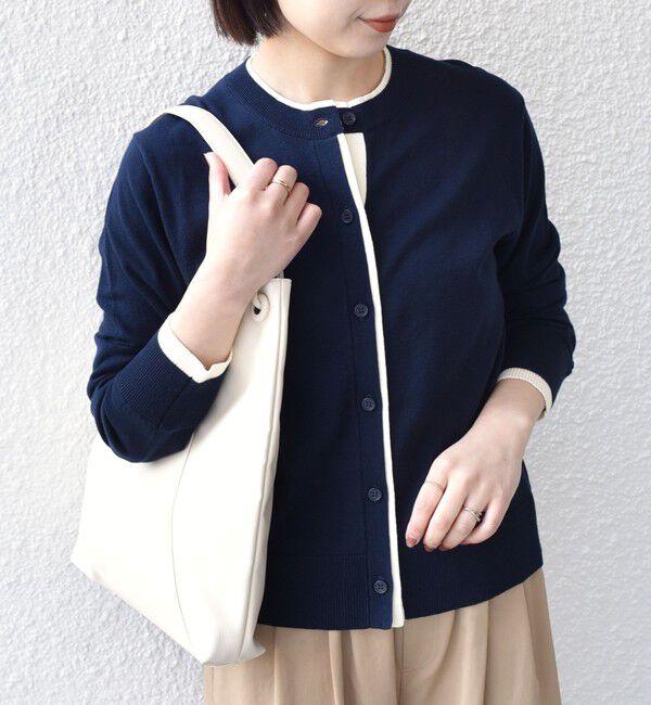 SHIPS Colors 「SHIPS Colors:〈手洗い可能〉配色 ニット クルーネック カーディガン◇」|カーディガン|