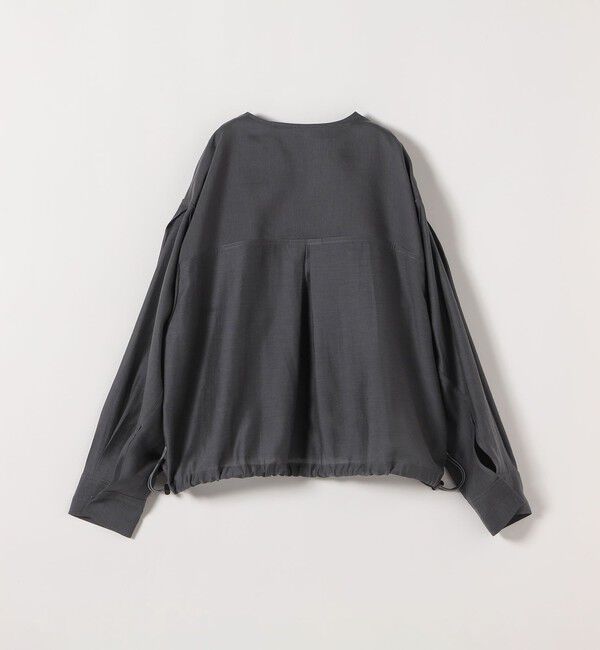 quaranciel「《追加予約》quaranciel:〈手洗い可能〉リネン ミックス ノーカラー ドロスト ブルゾン」|ブルゾン・スタジャン|