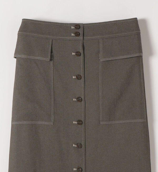 SHIPS any「SHIPS any:〈洗濯機可能〉リネンミックス ボタン デザイン タイト スカート」|タイト|