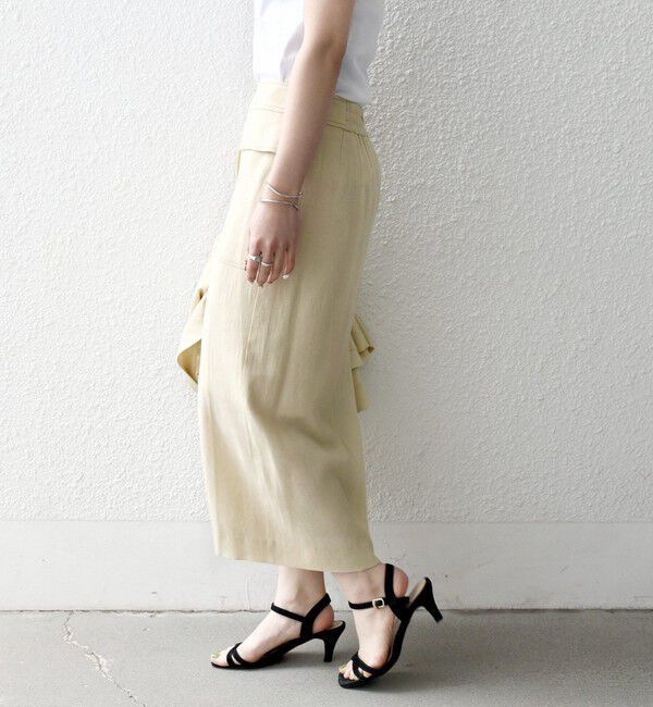 SHIPS any「SHIPS any:〈洗濯機可能〉リネンミックス ボタン デザイン タイト スカート」|タイト|