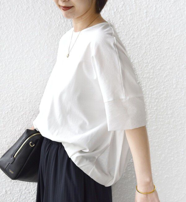 SHIPS for women「〈接触冷感 / 手洗い可能〉裾 バルーン シアー ドッキング プルオーバー」|Tシャツ・カットソー|