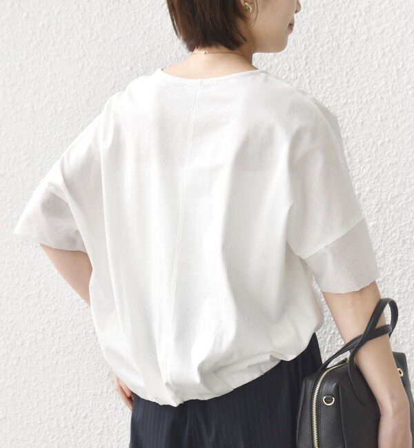 SHIPS for women「〈接触冷感 / 手洗い可能〉裾 バルーン シアー ドッキング プルオーバー」|Tシャツ・カットソー|