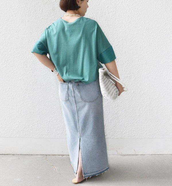 SHIPS for women「〈接触冷感 / 手洗い可能〉裾 バルーン シアー ドッキング プルオーバー」|Tシャツ・カットソー|