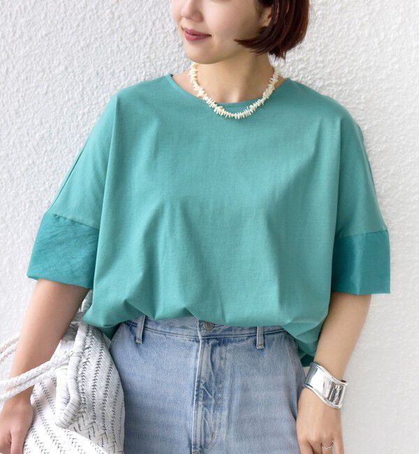 SHIPS for women「〈接触冷感 / 手洗い可能〉裾 バルーン シアー ドッキング プルオーバー」|Tシャツ・カットソー|