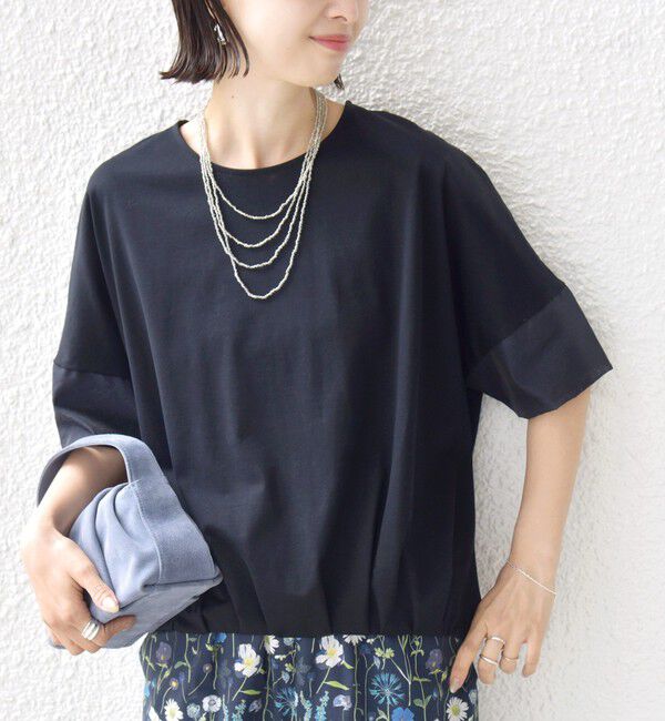 SHIPS for women「〈接触冷感 / 手洗い可能〉裾 バルーン シアー ドッキング プルオーバー」|Tシャツ・カットソー|