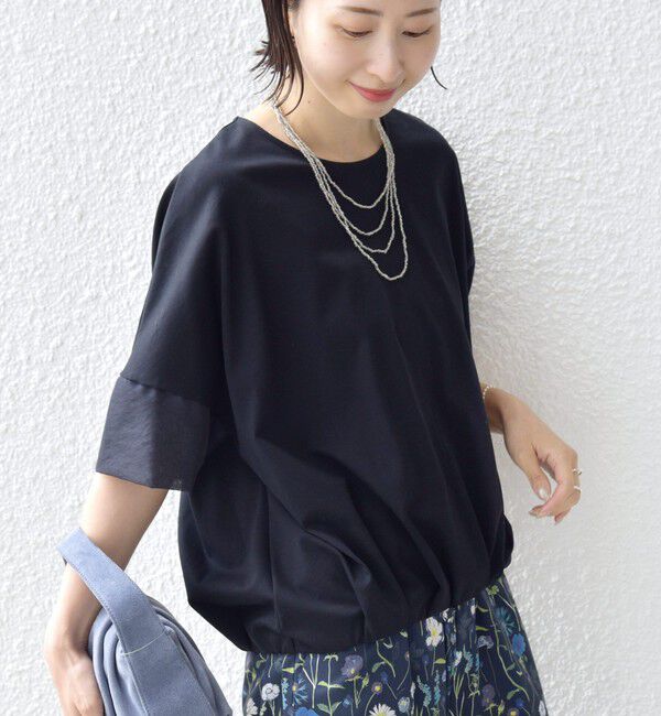 SHIPS for women「〈接触冷感 / 手洗い可能〉裾 バルーン シアー ドッキング プルオーバー」|Tシャツ・カットソー|