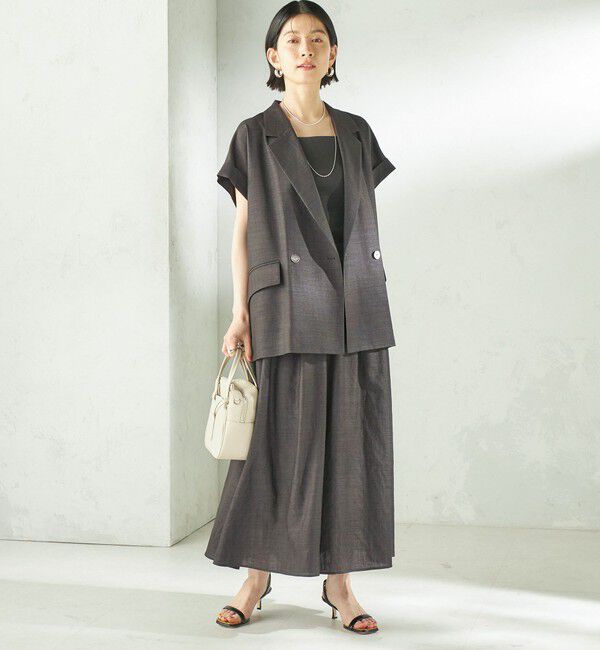 SHIPS for women「《予約》〈接触冷感/UVカット/吸水速乾/洗濯機可能〉SUUSUU フレンチ スリーブ 羽織 ジャケット」|テーラードジャケット|