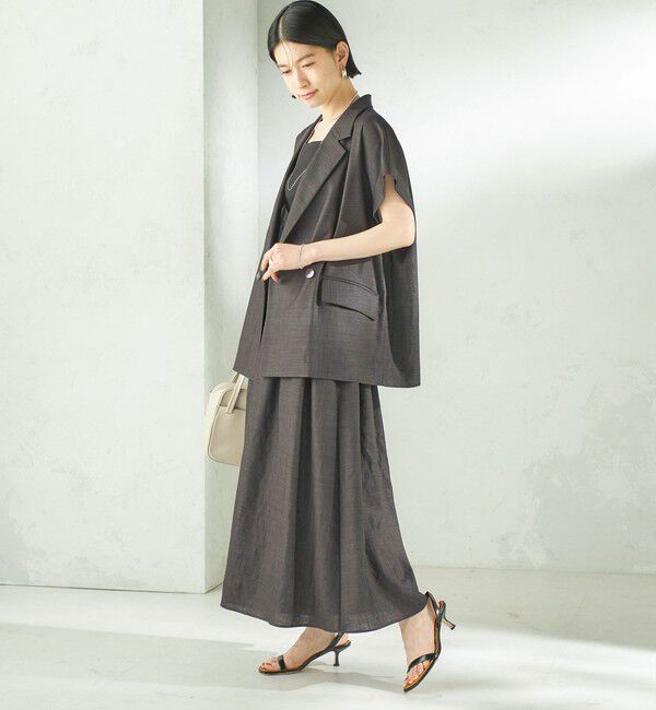 SHIPS for women「《予約》〈接触冷感/UVカット/吸水速乾/洗濯機可能〉SUUSUU フレンチ スリーブ 羽織 ジャケット」|テーラードジャケット|