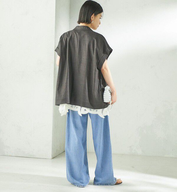 SHIPS for women「《予約》〈接触冷感/UVカット/吸水速乾/洗濯機可能〉SUUSUU フレンチ スリーブ 羽織 ジャケット」|テーラードジャケット|