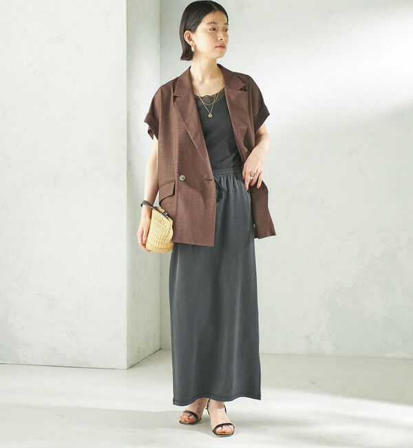 SHIPS for women「《予約》〈接触冷感/UVカット/吸水速乾/洗濯機可能〉SUUSUU フレンチ スリーブ 羽織 ジャケット」|テーラードジャケット|