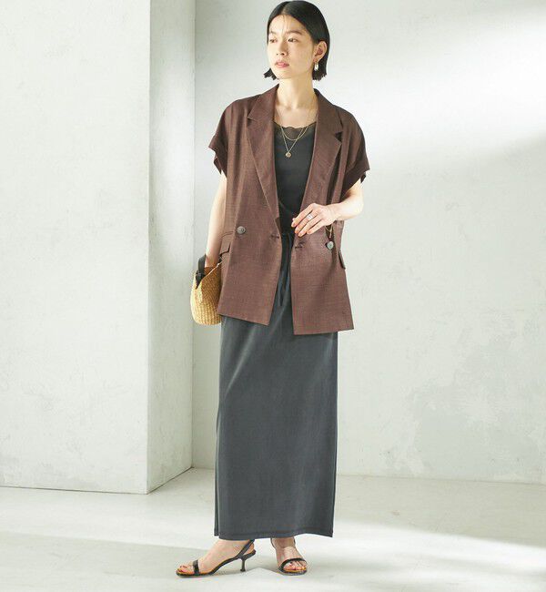 SHIPS for women「《予約》〈接触冷感/UVカット/吸水速乾/洗濯機可能〉SUUSUU フレンチ スリーブ 羽織 ジャケット」|テーラードジャケット|