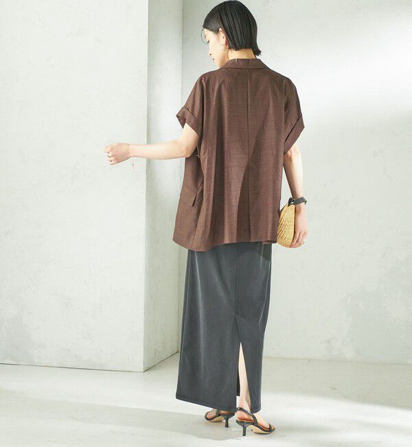 SHIPS for women「《予約》〈接触冷感/UVカット/吸水速乾/洗濯機可能〉SUUSUU フレンチ スリーブ 羽織 ジャケット」|テーラードジャケット|