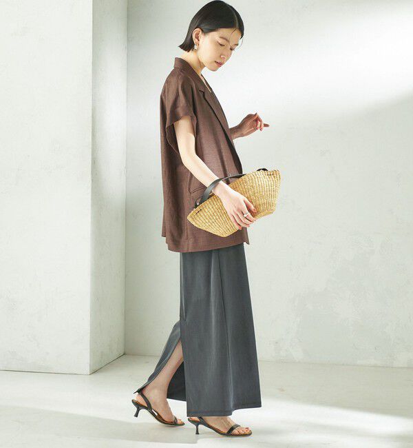 SHIPS for women「《予約》〈接触冷感/UVカット/吸水速乾/洗濯機可能〉SUUSUU フレンチ スリーブ 羽織 ジャケット」|テーラードジャケット|