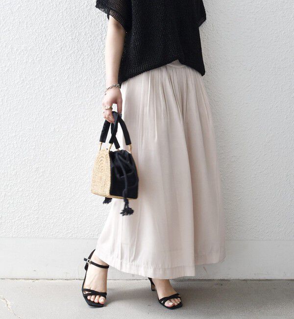 SHIPS any「《予約》SHIPS any:〈洗濯機可能〉シャンブレー タック ガウチョ パンツ」|その他|ナチュラル