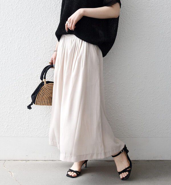 SHIPS any「《予約》SHIPS any:〈洗濯機可能〉シャンブレー タック ガウチョ パンツ」|その他|