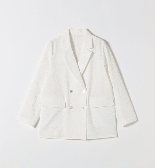quaranciel「《予約》quaranciel:〈手洗い可能〉シアー カラミ テーラード ダブル ジャケット」|その他|