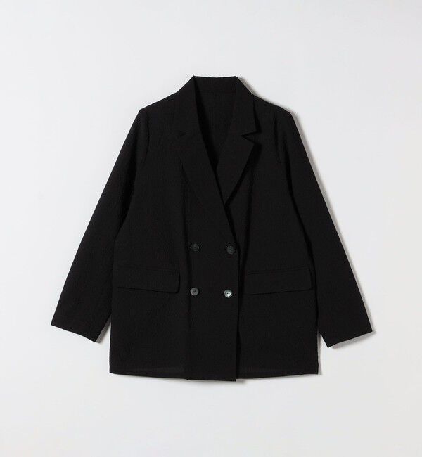 quaranciel「《予約》quaranciel:〈手洗い可能〉シアー カラミ テーラード ダブル ジャケット」|その他|