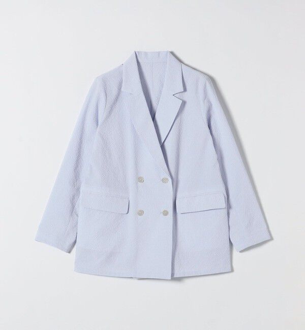 quaranciel「《予約》quaranciel:〈手洗い可能〉シアー カラミ テーラード ダブル ジャケット」|その他|