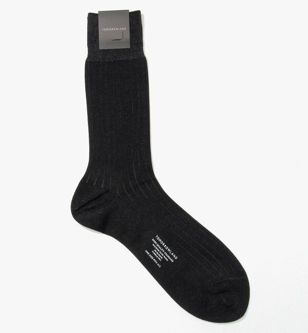 TOMORROWLAND GOODS「TOMORROWLAND コットンナイロン リブソックス」|ソックス|ブラック系