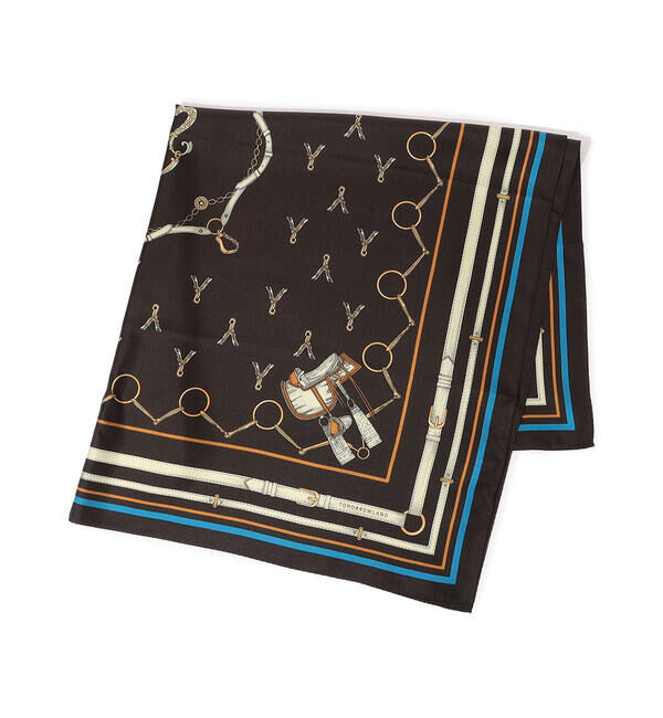 TOMORROWLAND GOODS「TOMORROWLAND シルクプリント スカーフ」|バンダナ・スカーフ|46 ブラウン系