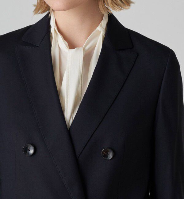 TOMORROWLAND collection「シャイニーピンヘッド ダブルブレストジャケット」|テーラードジャケット|