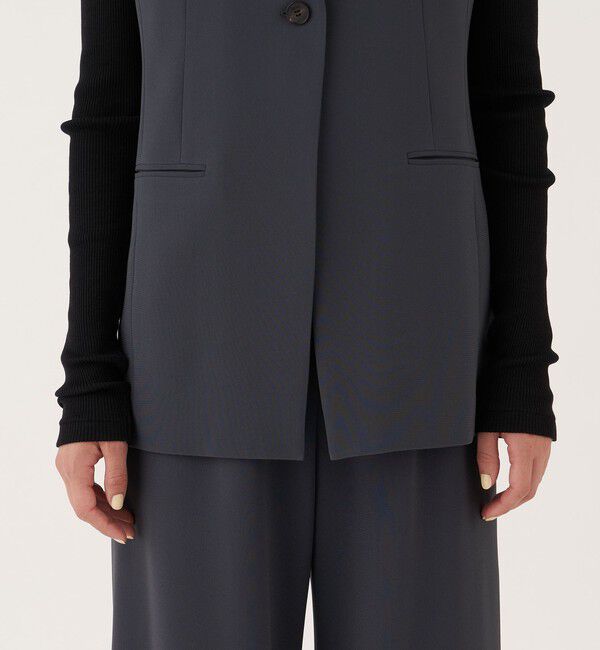 DES PRES「ライトダブルクロス ノーカラージレ」|ベスト・ジレ|