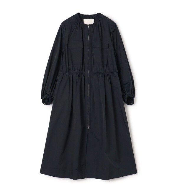 Ballsey「ライトタフタ ジップアップロングコート」|ノーカラーコート|69 ネイビー