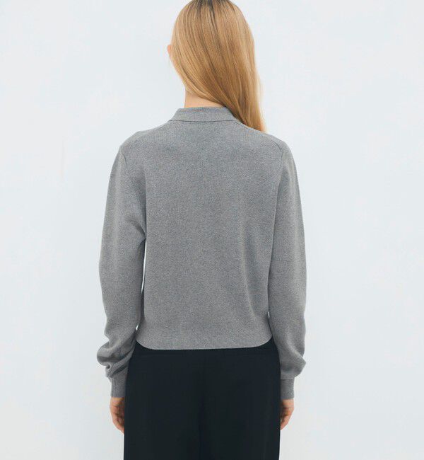 CABaN「コットンカシミヤ パールロゴポロカーディガン」|カーディガン|